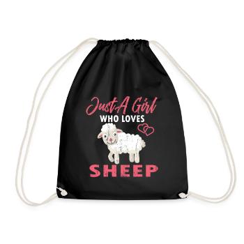 juste une fille qui aime les moutons - Sac de sport léger - noir - Devant