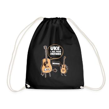 Uke I Am Your Father Geschenk Gitarrist - Turnbeutel - Schwarz - Vorne