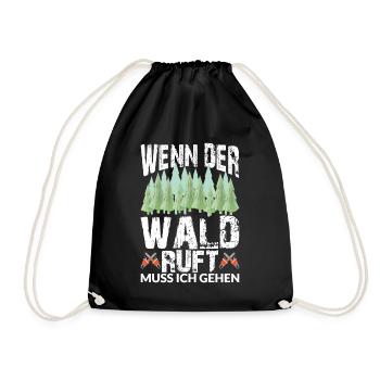 WENN DER WALD RUFT MUSS ICH GEHEN - Turnbeutel - Schwarz - Vorne