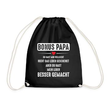 Der Bonuspapa - Turnbeutel - Schwarz - Vorne