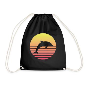 dolphins - Drawstring Bag - black - Front