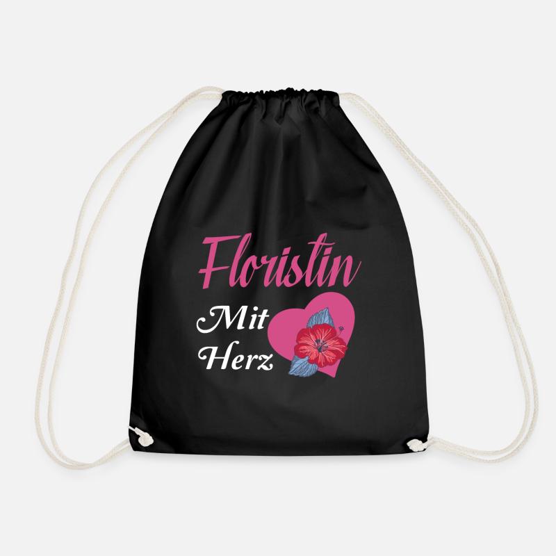 Floristin mit Herz - Turnbeutel - Schwarz