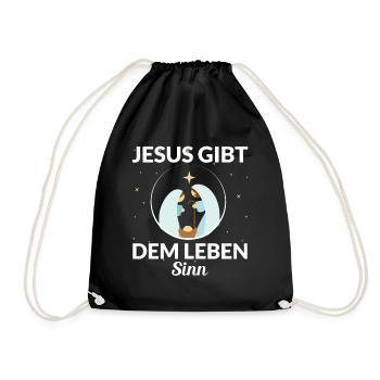JESUS GIBT DEM LEBEN SINN - Turnbeutel - Schwarz - Vorne