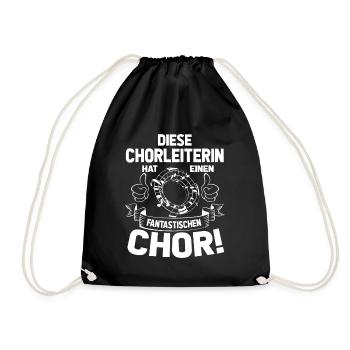 diese chorleiterin hat einen fantastischen chor! - Turnbeutel - Schwarz - Vorne