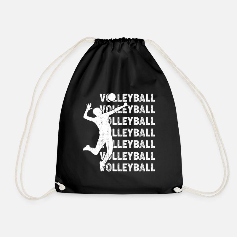volleyball volleyball volleyball - Drawstring Bag - black