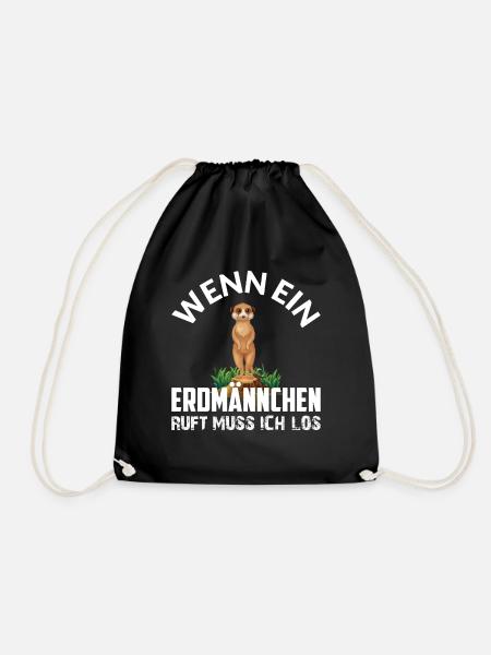WENN EIN ERDMÄNNCHEN RUFT MUSS ICH LOS - Turnbeutel - Schwarz