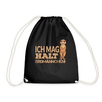 ICH MAG HALT ERDMÄNNCHEN - Turnbeutel - Schwarz - Vorne