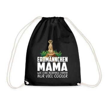 ERDMÄNNCHEN MAMA - Turnbeutel - Schwarz - Vorne