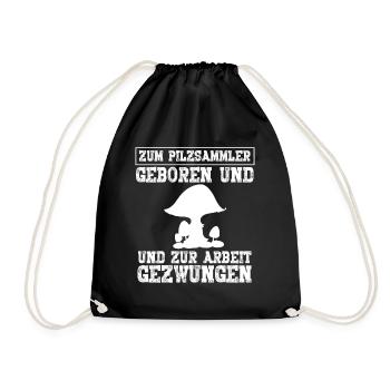 Zum Pilzsammler Geboren - Turnbeutel - Schwarz - Vorne