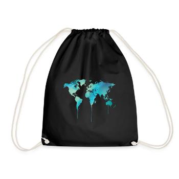 Carte du monde - Sac de sport léger - noir - Devant