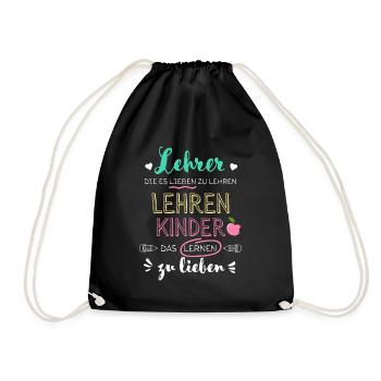 Lehrer Geschenk Grundschullehrerin Klasse Danke - Turnbeutel - Schwarz - Vorne