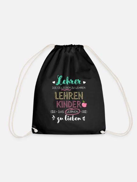 Lehrer Geschenk Grundschullehrerin Klasse Danke - Turnbeutel - Schwarz