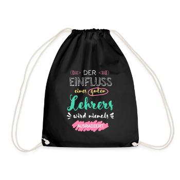 Lehrer & Lehrerin Geschenk Danke Grundschule Idee - Turnbeutel - Schwarz - Vorne