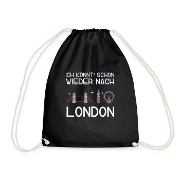 Ich könnt schon wieder nach London - Turnbeutel - Schwarz - Vorne