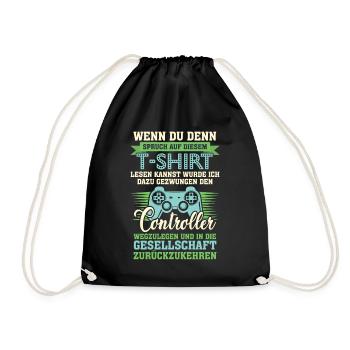 gaming gaming gaming gaming gaming gaming gaming - Turnbeutel - Schwarz - Vorne
