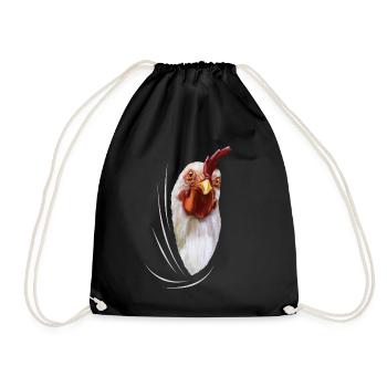 Chicken rooster hen chickens chicken lover gift - Drawstring Bag - black - Front