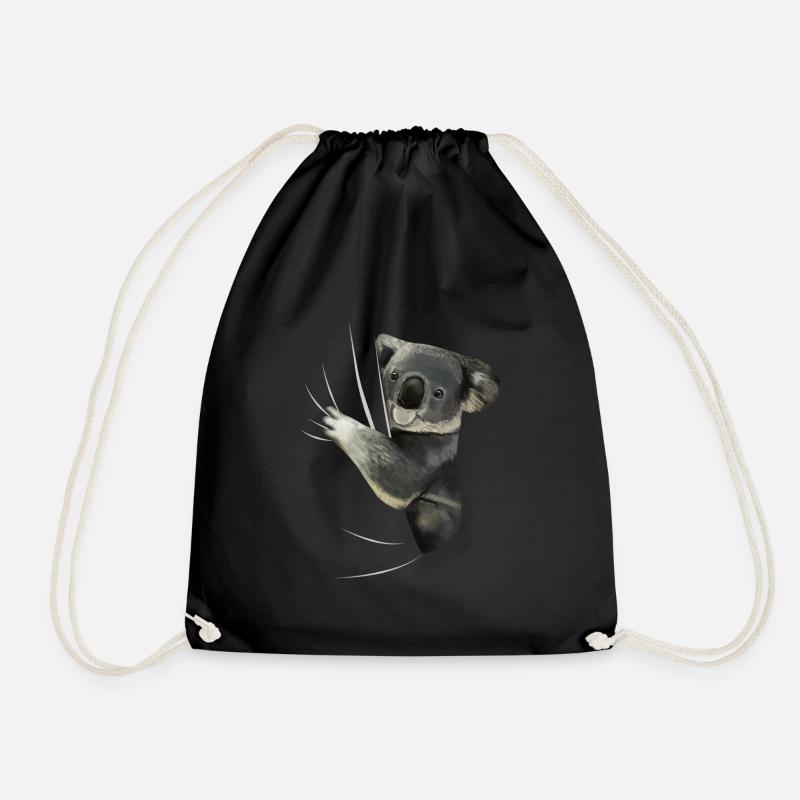 Koala Bär Koala Bären Koalaliebhaber Geschenk - Turnbeutel - Schwarz