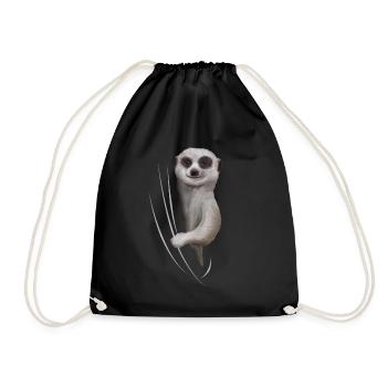 Meerkat lover gift - Drawstring Bag - black - Front