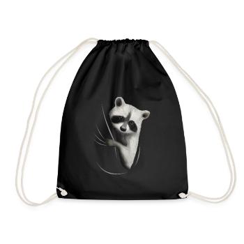 Raccoon Raccoon Raccoon Lover Gift - Drawstring Bag - black - Front