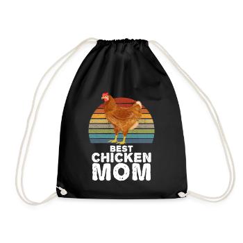 Best Chicken Mom Chickens Rooster Hen - Drawstring Bag - black - Front
