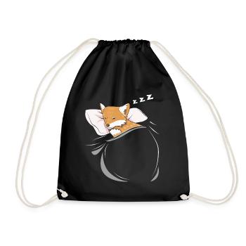 Schlafender und schlumender Fuchs - Turnbeutel - Schwarz - Vorne