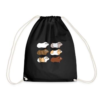 Guinea pig pet kids tshirt guinea pig - Drawstring Bag - black - Front
