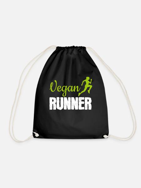 Vegan Runner Laufen Joggen Vegane Ernährung und - Turnbeutel - Schwarz