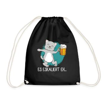 Lustiges es eskaliert eh Katzen Party Design - Turnbeutel - Schwarz - Vorne