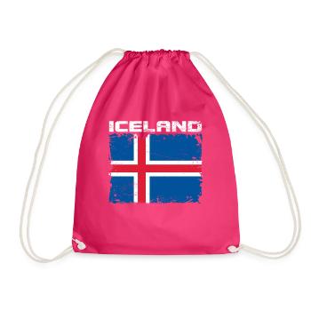 Drapeau de l’Islande - Sac de sport léger - fuchsia - Devant