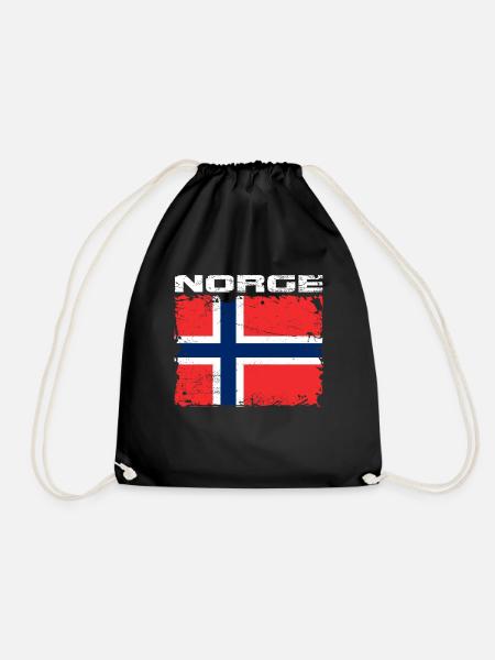 Norwegen Flagge auf norwegisch - Turnbeutel - Schwarz