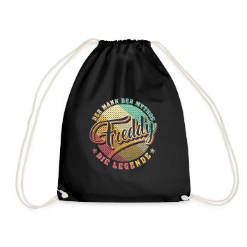 Freddy present gift idea - Drawstring Bag - black - Front