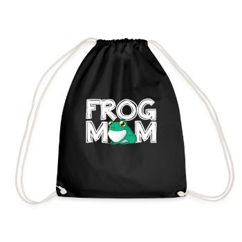 Frog Mom Mother's Day Gift Frog Mom Ladies - Drawstring Bag - black - Front