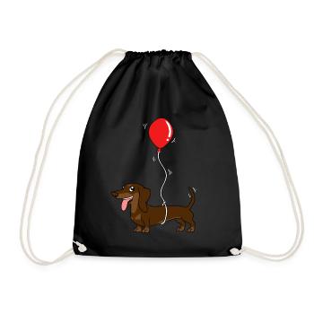 Lustiges Dackel Hundemama Hundepapa Dackelhund Dog - Turnbeutel - Schwarz - Vorne