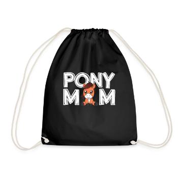 Pony Mom Muttertag Geschenk Pony Mama Damen - Turnbeutel - Schwarz - Vorne