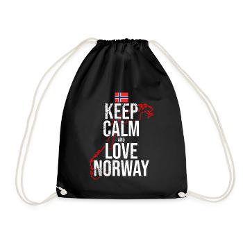 I love norway - Drawstring Bag - black - Front