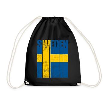 Schweden - Turnbeutel - Schwarz - Vorne
