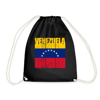 Venezuela flag - Drawstring Bag - black - Front