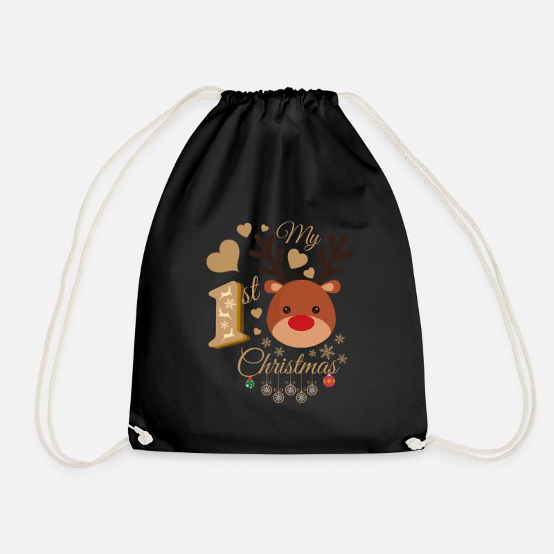 Baby's erste Weihnachten - Turnbeutel - Schwarz