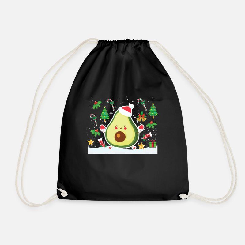Avocado Weihnachten - Turnbeutel - Schwarz