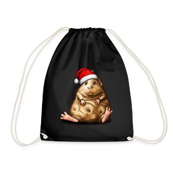 Cochon d'Inde avec Bonnet de Noel - Sac de sport léger - noir - Devant