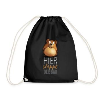 Hier steppt der Bär - Turnbeutel - Schwarz - Vorne