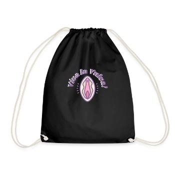 Feministin Viva la Vulva Protest Girls Support Fun - Turnbeutel - Schwarz - Vorne