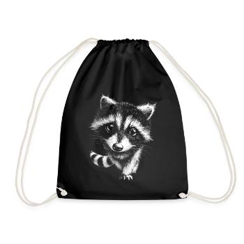 Waschbär Baby - Turnbeutel - Schwarz - Vorne