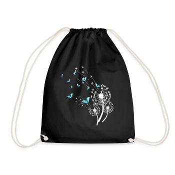 Le pissenlit et les papillons design pour femmes - Sac de sport léger - noir - Devant
