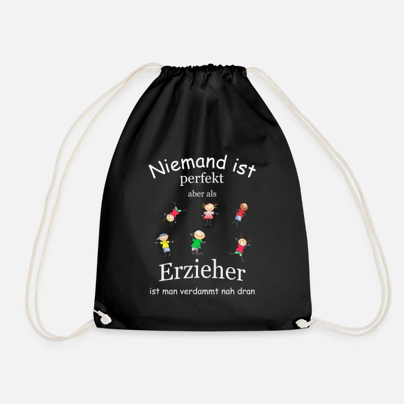 Niemand ist perfekt Erzieher - Turnbeutel - Schwarz
