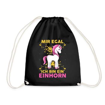 Mir Egal Ich Bin Ein Einhorn Fabelwesen Statement - Turnbeutel - Schwarz - Vorne