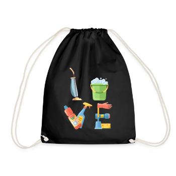 Design pour nettoyeurs Personnel de nettoyage Femme de ménage - Sac de sport léger - noir - Devant