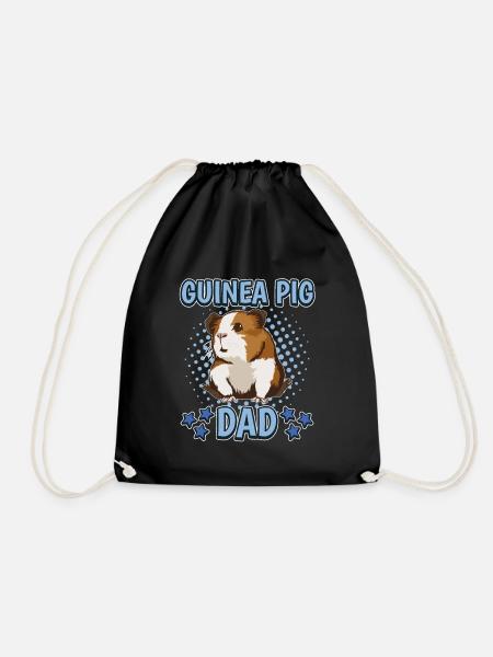Meerschweinchen Guinea Pig Dad - Drawstring Bag - black