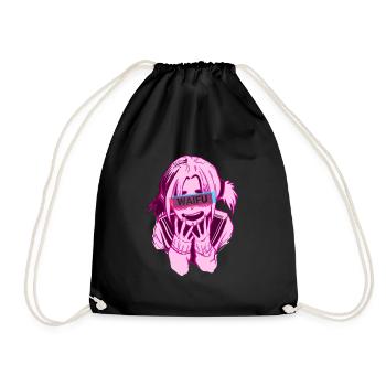 Manga Shirt Anime for Girls Waifu - Drawstring Bag - black - Front