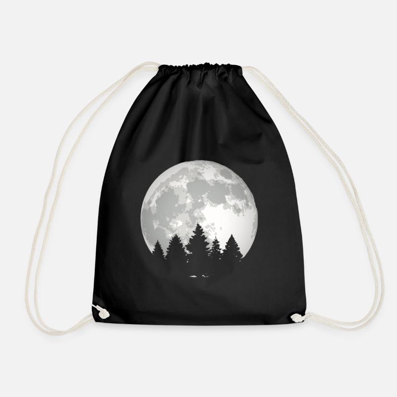 Moon Forest - Drawstring Bag - black